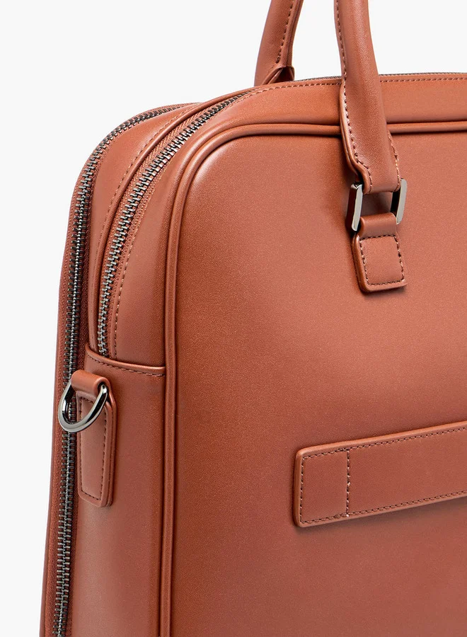 DUCHINI TAN Men Monogram Textured Laptop Bag for Men | Best Price UAE